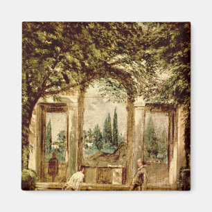 Imã Os jardins da casa de campo Medici em Roma