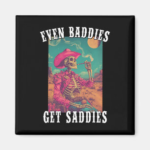 Imã Os maus ficam tristes Cowboy vintage esqueleto Dia