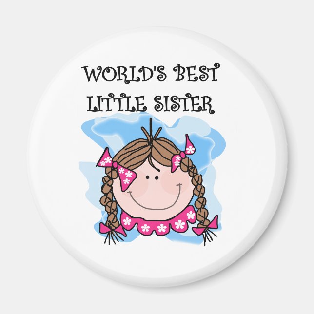 Imã Os melhores Camisetas irmãs do mundo de Brunette (Frente)