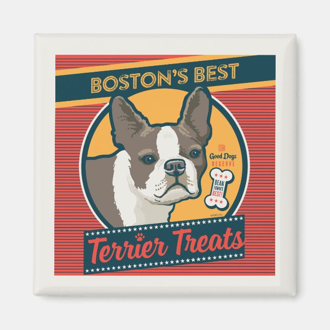 Imã Os Melhores Tratamentos Terrier de Boston (Frente)