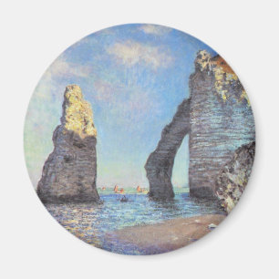 Imã Os penhascos em Etretat - Claude Monet
