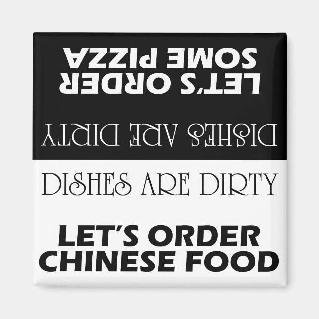 Imã Os pratos são entrega de Vamos sujo frente e verso (Frente)