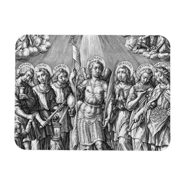 Ímã Os Sete Arcanjos (M 034; Gravura) (Horizontal)