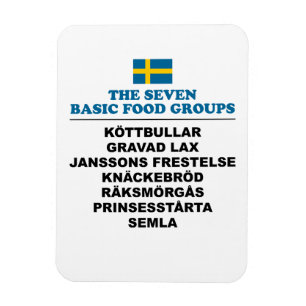Ímã Os Sete Grupos Alimentares Básicos Engraçado Sueco