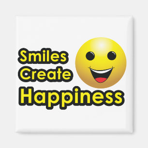 Imã Os sorrisos criam a felicidade - ímã