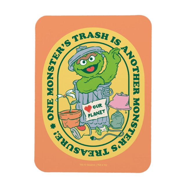 Ímã Oscar, o Grouch | Crachá do tesouro monstro (Vertical)