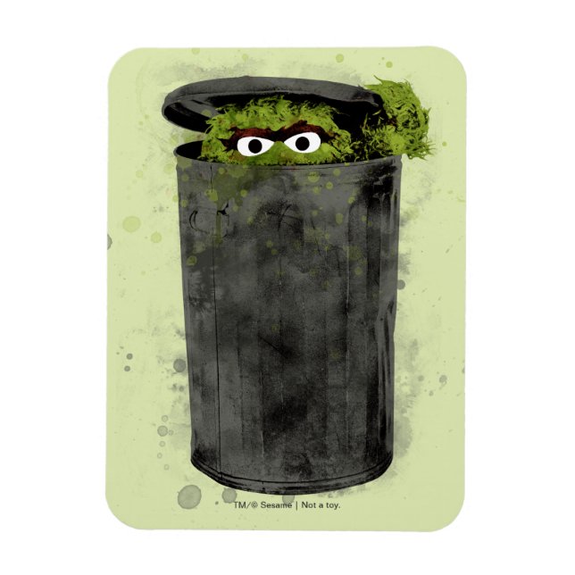 Ímã Oscar, o Grouch | Tendência da Aquarela (Vertical)