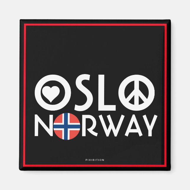 Imã Oslo Noruega Love Peace Magnet 4 (Frente)