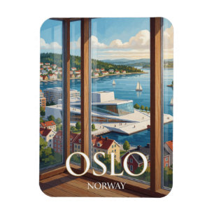 Ímã Oslo Noruega Viagens pela Orla Marítima Escandinav