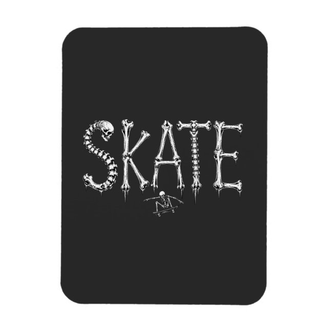 Ímã Ossos de skate esqueleto (Vertical)