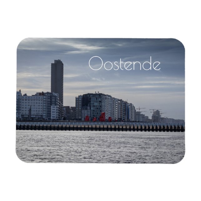 Ímã Ostend Coastal City Skyline, Bélgica (Horizontal)