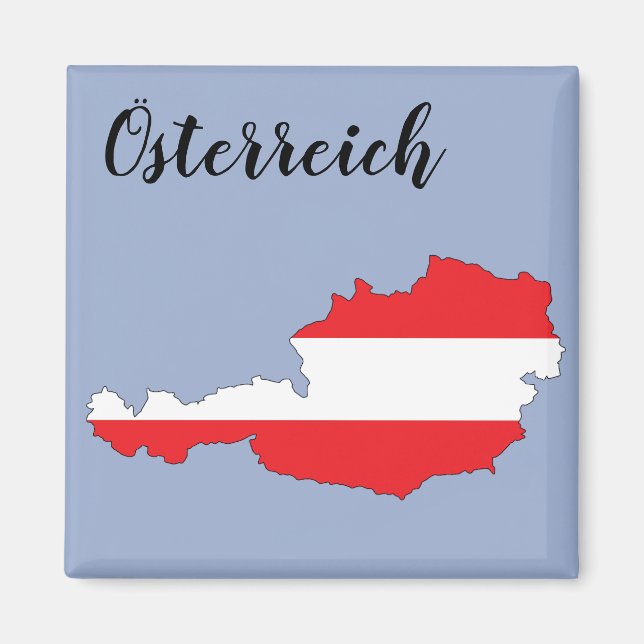 Imã Österreich, Áustria - Mapa de Bandeira da Áustria (Frente)