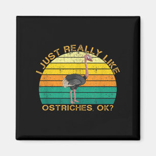 Imã Ostrich Funny Animal Quote Com Vintage Shape Desi