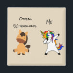 Imã Other 50 Year olds Birthday You Me Unicorn<br><div class="desc">This design was created through digital art. It may be personalized by clicking the customize button and changing the color, adding a name, initials or your favorite words. Contact me at colorflowcreations@gmail.com if you with to have this design on another product. Purchase my original abstract acrylic painting for sale at...</div>