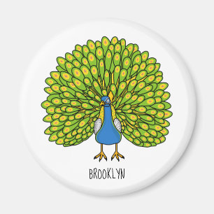 Imã Ótima ilustração de pássaro pavão brilhante