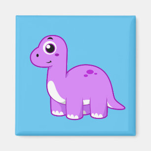 Imã Ótima Ilustração De Um Dinossauro Brontossauro.