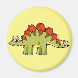 Imã Ótima Ilustração De Um Dinossauro De Estegossauro.
