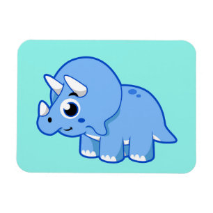 Ímã Ótima Ilustração De Um Dinossauro Tricerátopo.