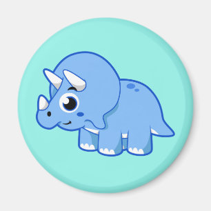 Imã Ótima Ilustração De Um Dinossauro Tricerátopo.
