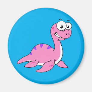 Imã Ótima Ilustração Do Monstro Do Ness Loch.
