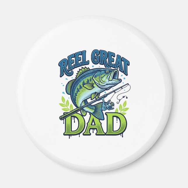 Imã Ótimo Design Vetorial de Pesca de Robalo para Pai_ (Frente)