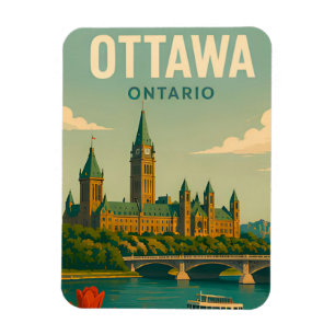Ímã Ottawa Canadá Parlamento Silhueta Viagem