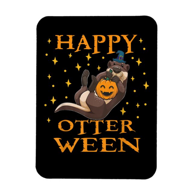 Ímã Otter Gift | Happy Otter Cute Sea Otter Halloween (Vertical)