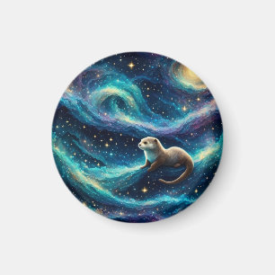 Imã Otter num Oceano Noturno Estrelado