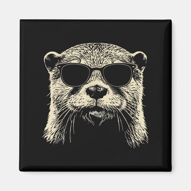 Imã Otter Wearing Sungles Graphic Otter Shirt Men Wome (Frente)