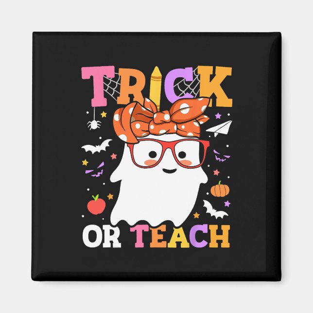 Imã Ou Professores Felizes Fantasmas De Halloween Com  (Frente)