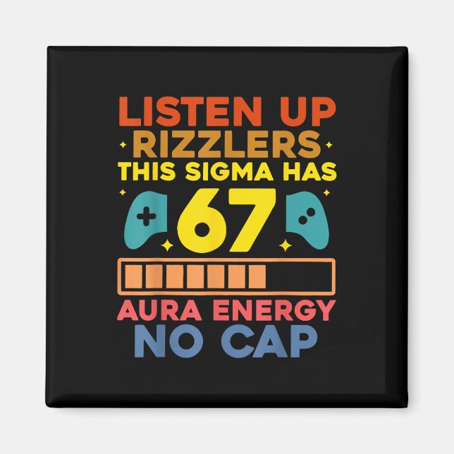 Imã Ouça Rizzlers Aura Energy 67 Sem Cap Sigma Mem (Frente)