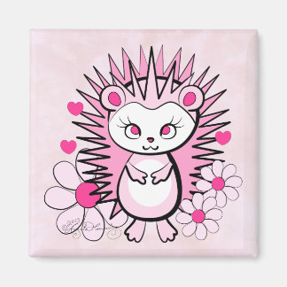 Imã ouriço fofa rosa