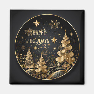 Imã Ouro Árvores de Natal Magneta de Férias