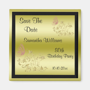 Imã Ouro Brilhante e borboleta cintilante 80