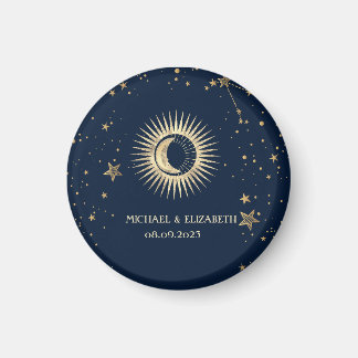 Imã Ouro Celestial Sol e Lua Estrelas
