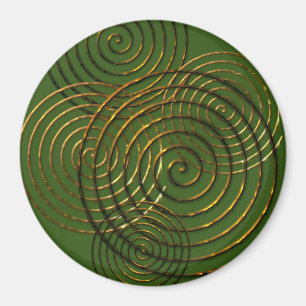 Imã Ouro celta espiral do símbolo metálico