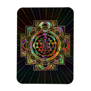 Ímã Ouro colorido Sri quadro Yantra Sri Chakra