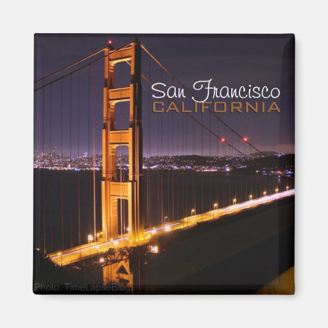 Imã Ouro da Califórnia - Magnet da ponte de San Franci (Frente)