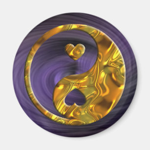 Imã Ouro de Yin & de Yang/corações