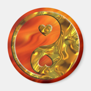 Imã Ouro de Yin & de Yang/corações