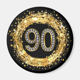 Imã Ouro dos confetes   de Bling do brilho do número