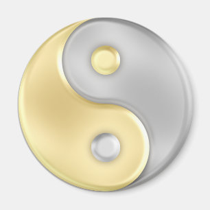 Imã Ouro e prata Yin e Yang