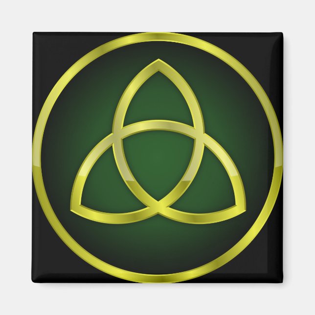Imã ouro e triquetra verde (Frente)