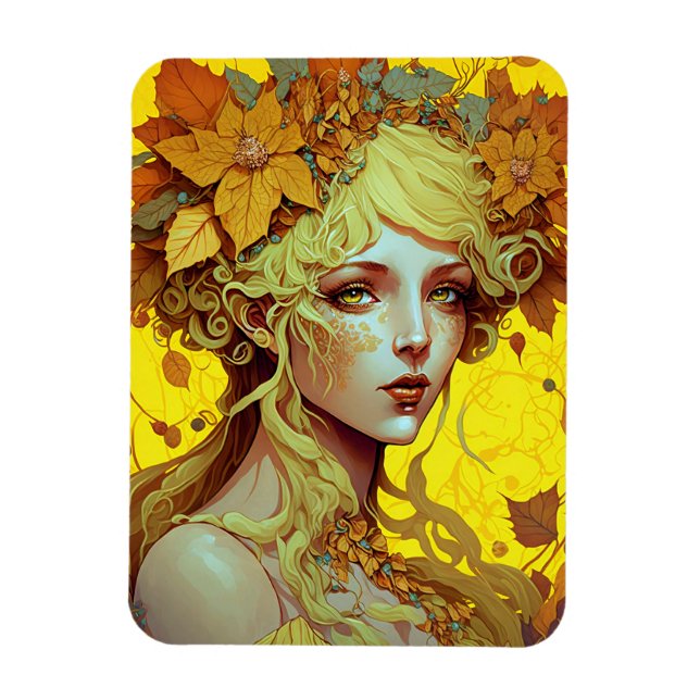 Ímã Ouro Elf Fairy Fae Fantasy Art (Vertical)