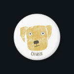 Imã Ouro engraçado Labrador Retriever Dog Nome persona<br><div class="desc">Um Ouro bonito,  Labrador Retriever,  pintura de aquarela de cão para fazer você sorrir. Personalizar alterando ou removendo o nome.</div>