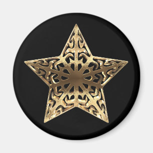Imã Ouro Estrela Preta e Elegante Dourado