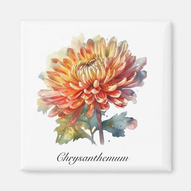 Imã Ouro Harvest Chrysanthemum, personalizado (Frente)