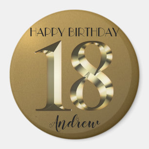 Imã Ouro metálico 18.º aniversário