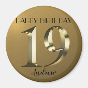 Imã Ouro metálico 19.º aniversário