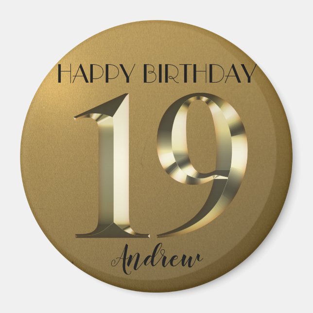 Imã Ouro metálico 19.º aniversário (Frente)